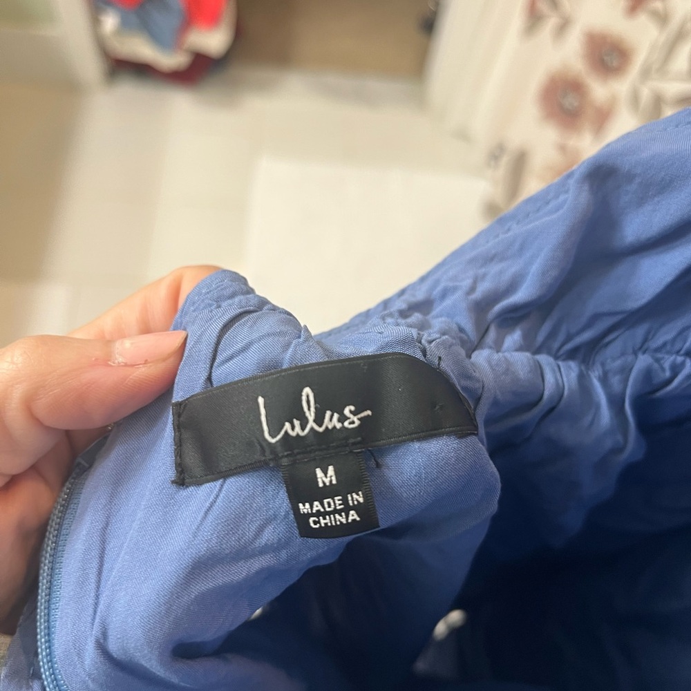 Lulus Blue Ruffled Halter Dress - Picture 3 of 3